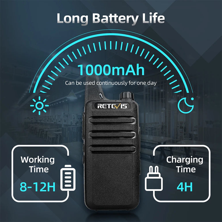 RETEVIS 2 pcs Mini Walkie Talkie PMR 446 Portable Two-way Radio ht PTT Walkie-talkies RT622 Portable Radio for Hunting Cafe RT22