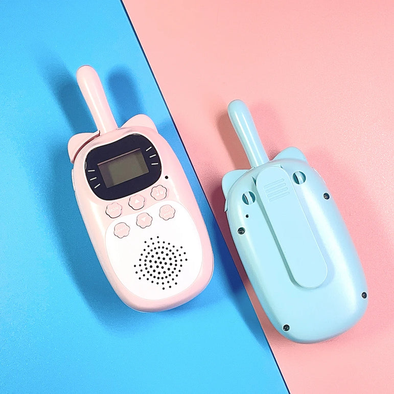 2PCS Kids Mini Walkie Talkie Rechargeable 1000mAh Handheld 0.5W 3km Radio Transceiver Interphone Child Christmas Toys Gifts
