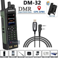 New BAOFENG DM-32 Walkie Talkie With Belt Holster DMR GPS 10W Programming Wireless Copy Frequency Type-C DM32 Ham Two Way Radios