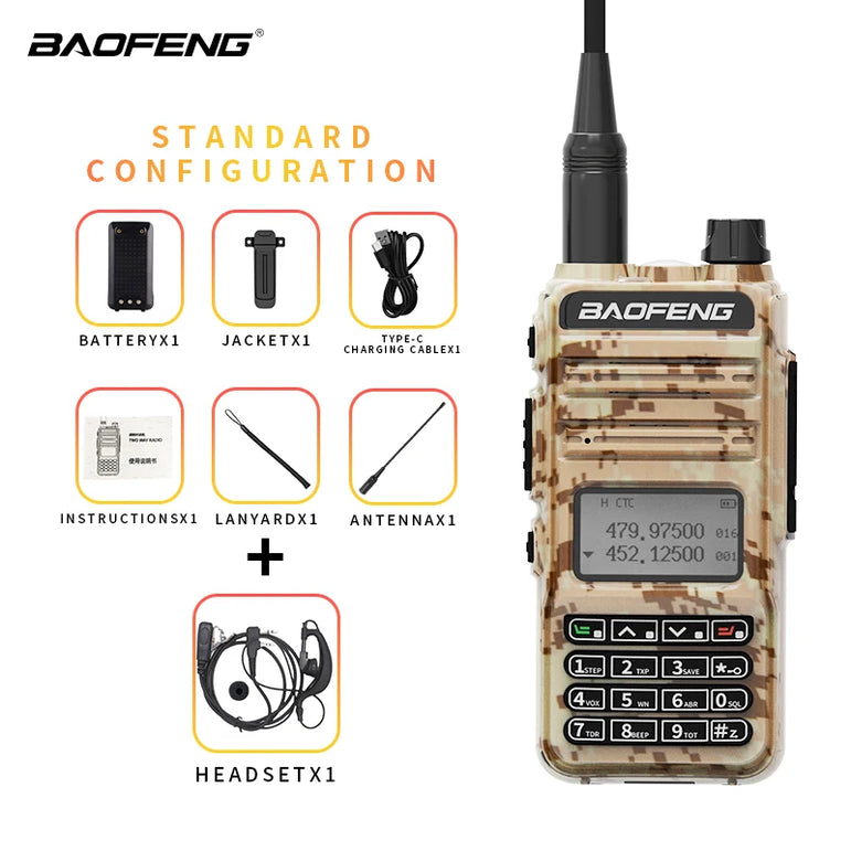 Baofeng RD-K5 Ham Walkie Talkie High Gain Antenna Encryption Anti-interference Air Band 108-136 Mhz 5-10KM Uhf Vhf Two Way Radio