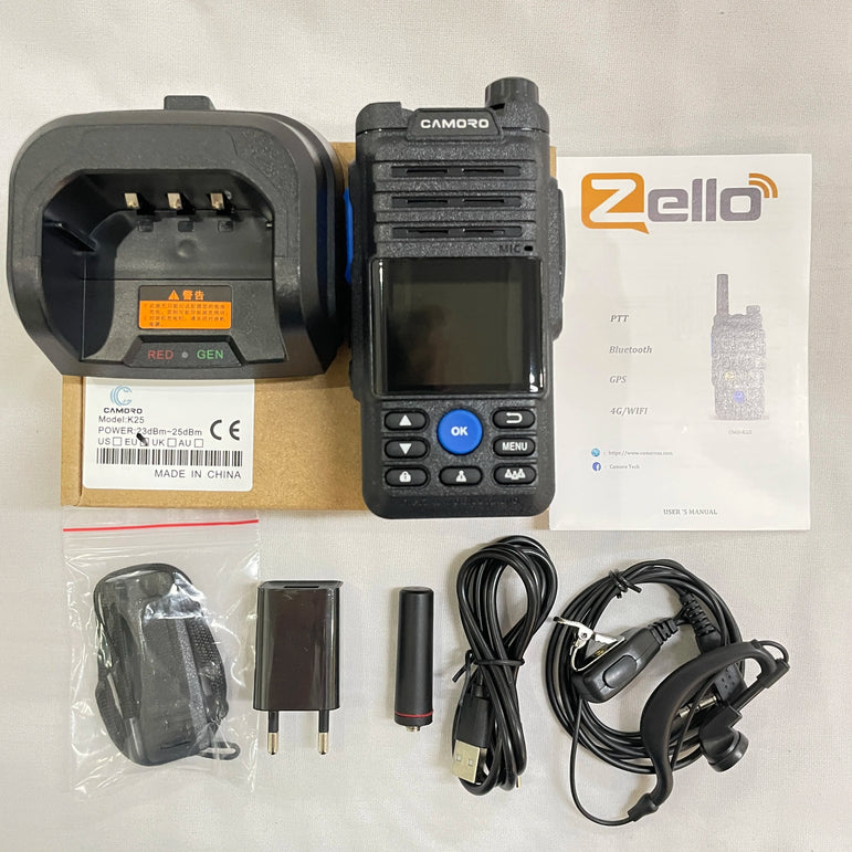 Earphones Desktop Charger 4G Gps Zello Walkie Talkie Long Range Mobile Ham POC Radio Amateur Android Walkie Talkie 50km 100 km
